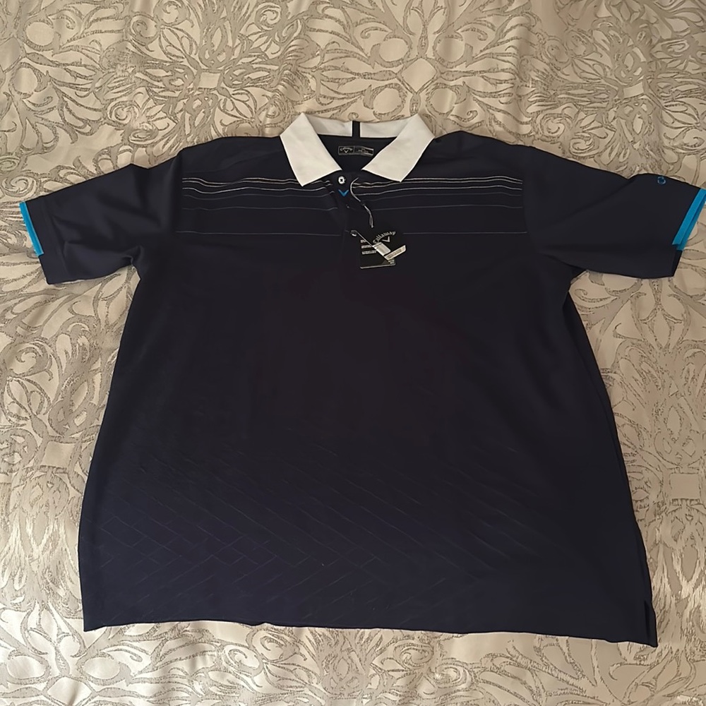 New With Tag - Callaway Golf Shirt. men’s XXL. Navy Blue with accents.